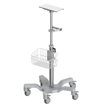 Hospital ECG Machine Stand Trolley Cart con manual de rollo móvil Lift Gas Spring Opcional
